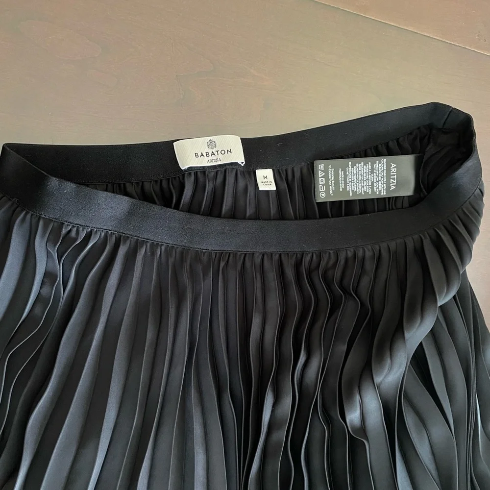 Aritzia Babaton Black Pleated Skirt - Picture 3 of 5
